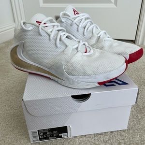 Nike Zoom Freak 1 sz 10 white red gold